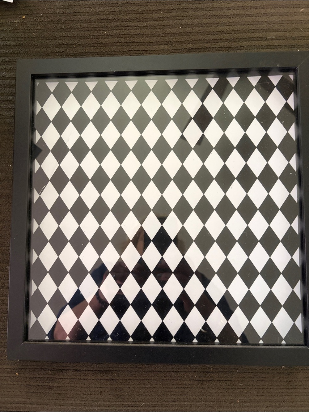 Black & White Diamond Pattern Wall Art Frame